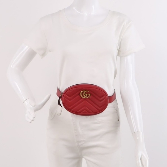 Gucci Red Quilted Belt Bag